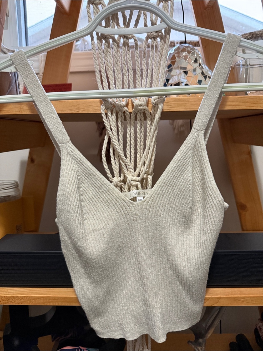Z Supply Ribbed Knit Crop Tank in Cream